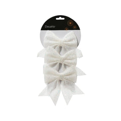 Decoris Bow Set of 3pcs 13cm - Winter White