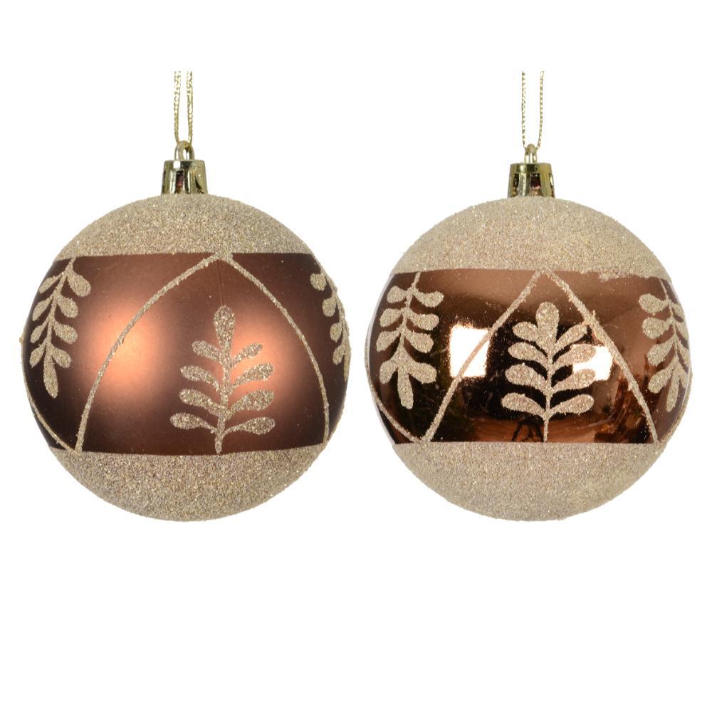 Decoris Shatterproof Bauble 8cm - Brown (2 Assorted)