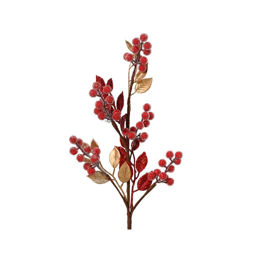 Decoris Spray with Foam Sugar Berries 60cm - Chirstmas Red