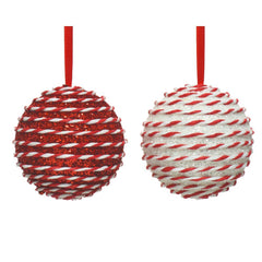 Decoris Foam Bauble with Candy Swirls 10cm - 2 Assorted