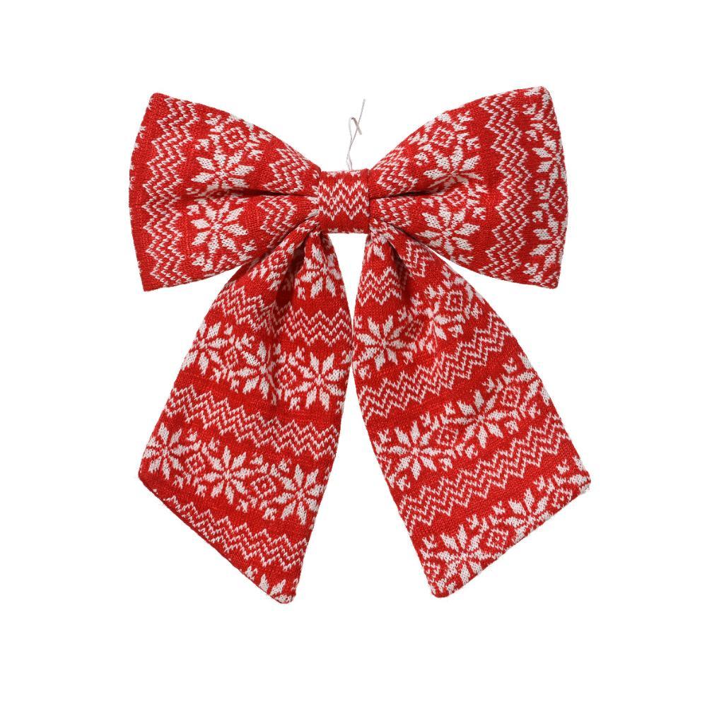 Decoris Polyester Bow 32cm - Red/White
