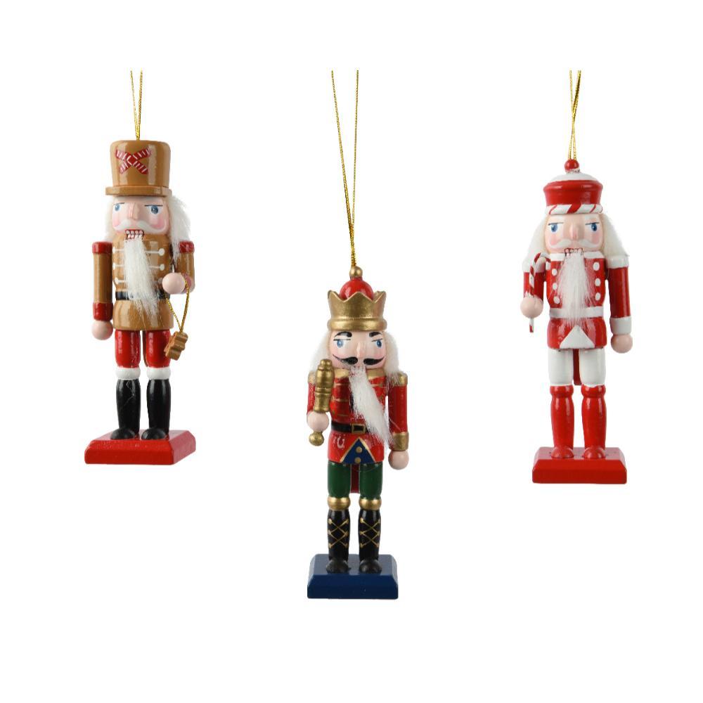 Decoris Pinewood Nutcracker Puppet 12.5cm - 3 Assorted