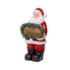 Lumineo Polyresin Micro-Led Santa with Sign 30cm