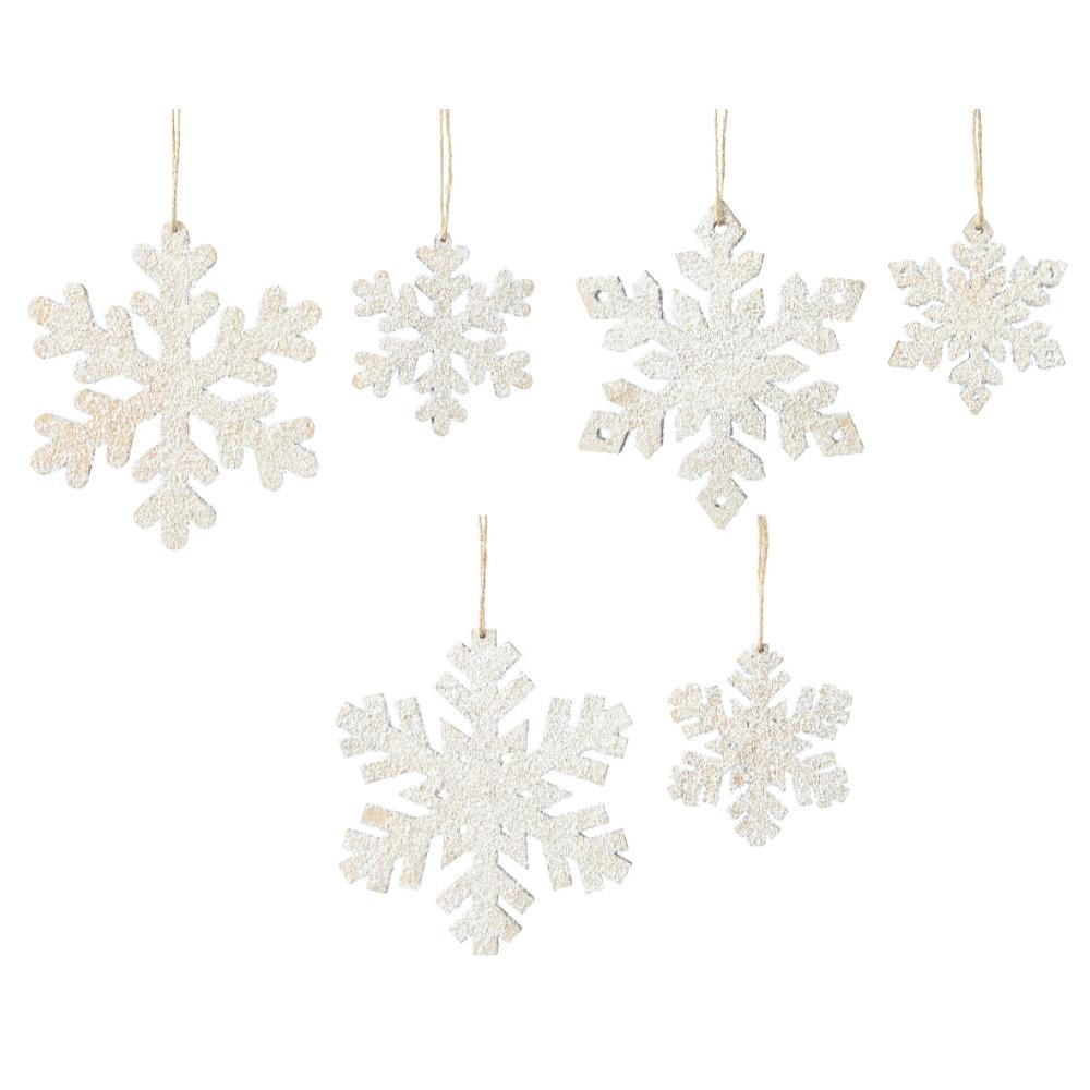 Decoris Plywood Snowflakes Set of 2pcs 18cm - White (2 Assorted)