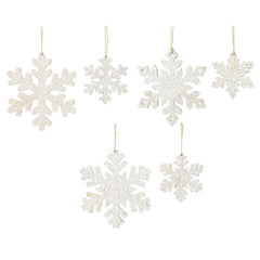 Decoris Plywood Snowflakes Set of 2pcs 18cm - White (2 Assorted)