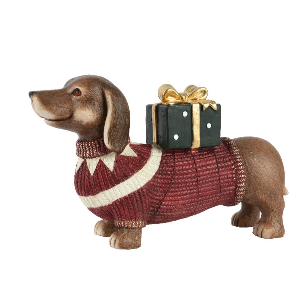 Decoris Magnesium Dog Figure 47 x 28cm - Red