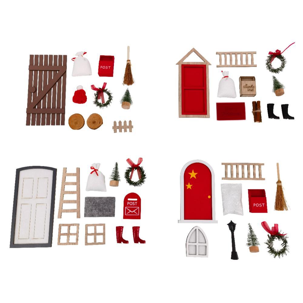 Decoris Plywood Door Set 24cm - 4  Assorted