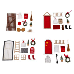 Decoris Plywood Door Set 24cm - 4  Assorted