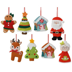 Decoris Felt Hanger Christmas Character 14cm - 8 Assorted