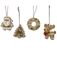Decoris Polyresin Gingerbread 9.5cm - 4 Assorted