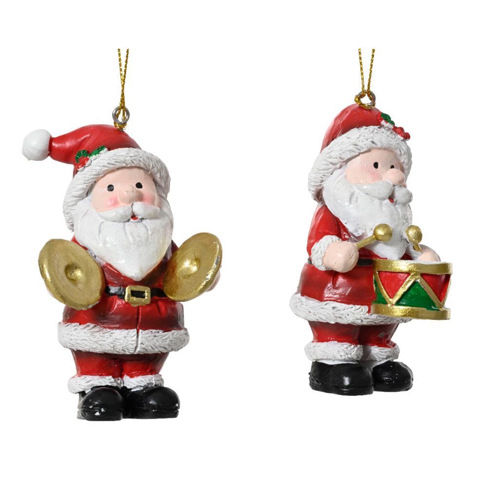 Decoris Polyresin Santa Hanger 8.8cm - 2 Assorted