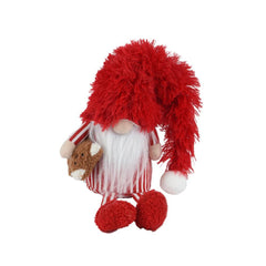 Decoris Polyester Gnome with Dangling Legs and Long Sleepy Hat 75cm - Red/White