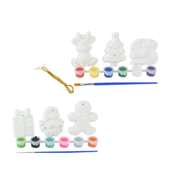 Decoris Gypsum Christmas Figures Set of 6pcs