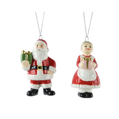 Decoris Dolomite Mr or Mrs. Claus Hanger 9cm - 2 Assorted