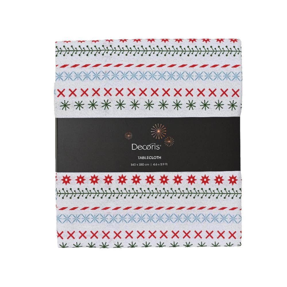 Decoris Cotton Tablecloth with Folklore Pattern 180 x 140cm