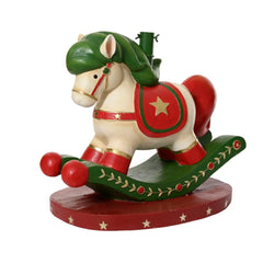Everlands Magnesium Rocking Horse Tree Stand 47cm - Red/Cream