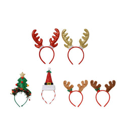 Decoris Polyester Christmas Headband with Glitter - 6 Assorted