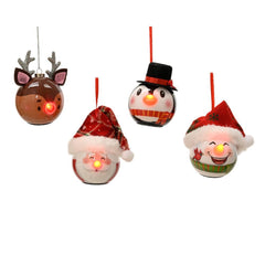 Lumineo BO Led Bauble with Flashing Nose 8cm - 4 Assorted