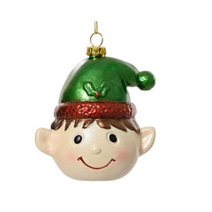 Decoris Shutterproof Elf Head 9.2cm - Green