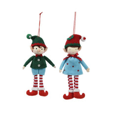 Decoris Polyester Elf Hanging 17cm (2 Assorted)