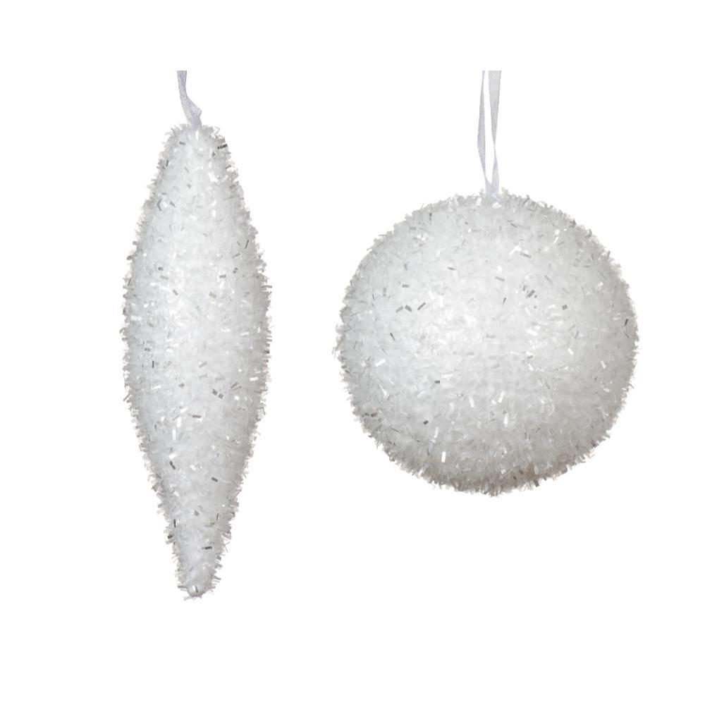 Decoris Polyfoam Bauble with Ice Beads - 2 Assorted