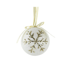 Decoris Foam Bauble with Glitter Snowflake 8cm