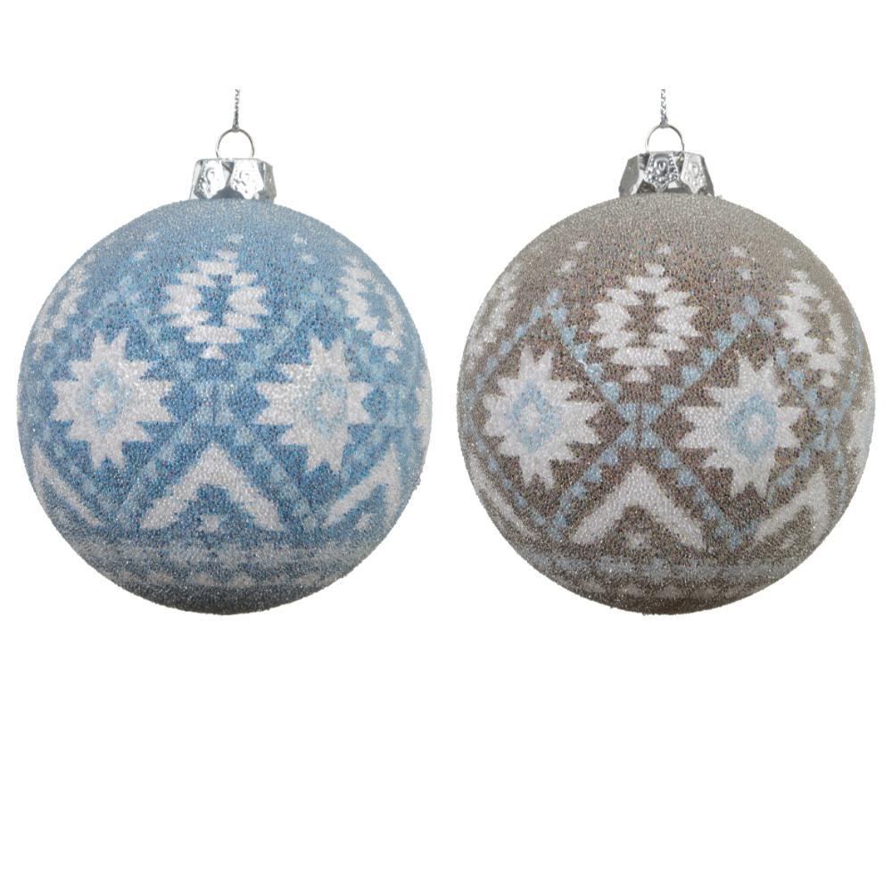 Decoris Foam Bauble with Absract Design 8cm - 2 Assorted