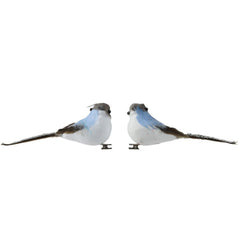 Decoris Foam Clip-on Birds Set of 2pcs 12cm - Sky Blue