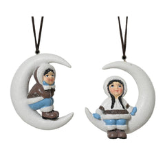 Decoris Polyresin Moon Hanger 10cm - 2 Assorted