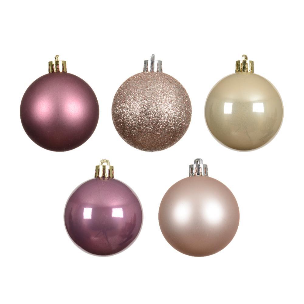 Decoris Shatterproof Bauble Set of 30 Pieces 6cm - Pink