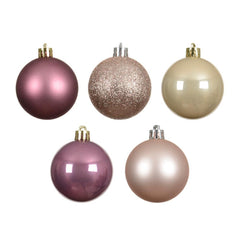 Decoris Shatterproof Bauble Set of 30 Pieces 6cm - Pink