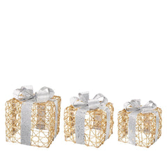 Lumineo BO Micro-Led Giftbox Set of 3 Pieces -Gold/ Warm White