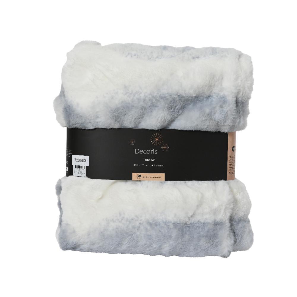 Decoris Polyester Throwover 130 x 170cm - White/Blue