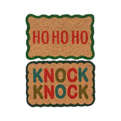 Decoris Coir Christmas Doormat Text 60 x 40cm - 2 Assorted