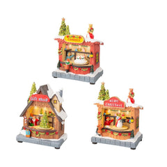 Lumineo BO Led Plastic Village Scenery 18.5cm - 3 Assorted