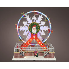 Lumineo BO Led Polyresin Village Scenery Ferris Wheel 15.5 x 27.5 x 31cm
