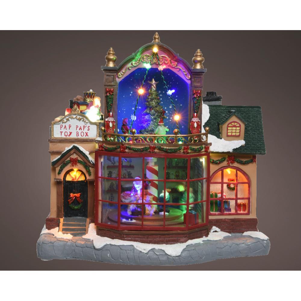 Lumineo Led Polyresin Village Scenery Toy Shop 19 x 30.5 x 28.5cm