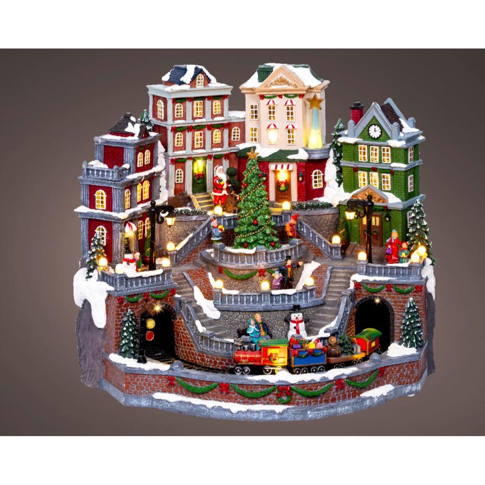 Lumineo Led Polyresin Village Scenery 41 x 46 x 37.5cm