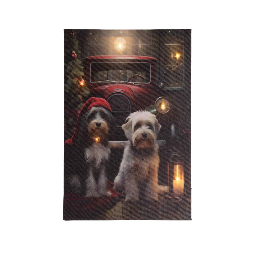 Lumineo BO Led Canvas with Dogs 38 x 58cm - Warm White