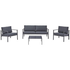 Naterial Trino Sofa Set Anthracite- 2-Seater Sofa + 2 Single Sofa + Coffee Table