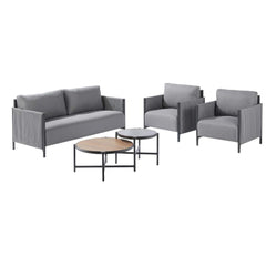 Naterial Iros Sofa Set Dark Grey - 2-Seater Sofa + 2 Single Sofa + Coffee Table