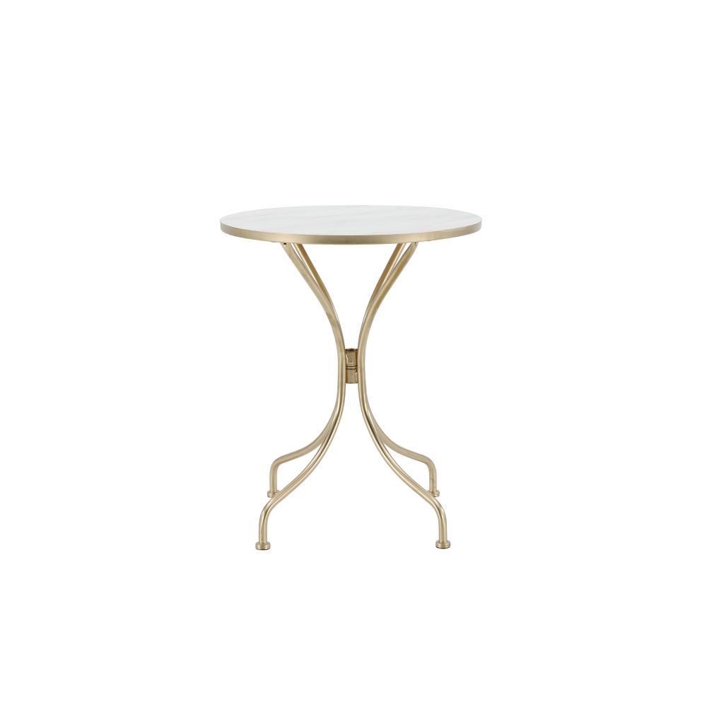 Luxa Dining Table D60cm - Gold/Marble Effect