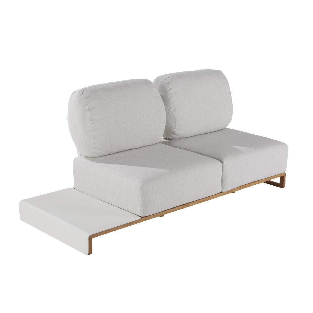 Naterial Memphis 2-Seater Sofa Left - White / Teak