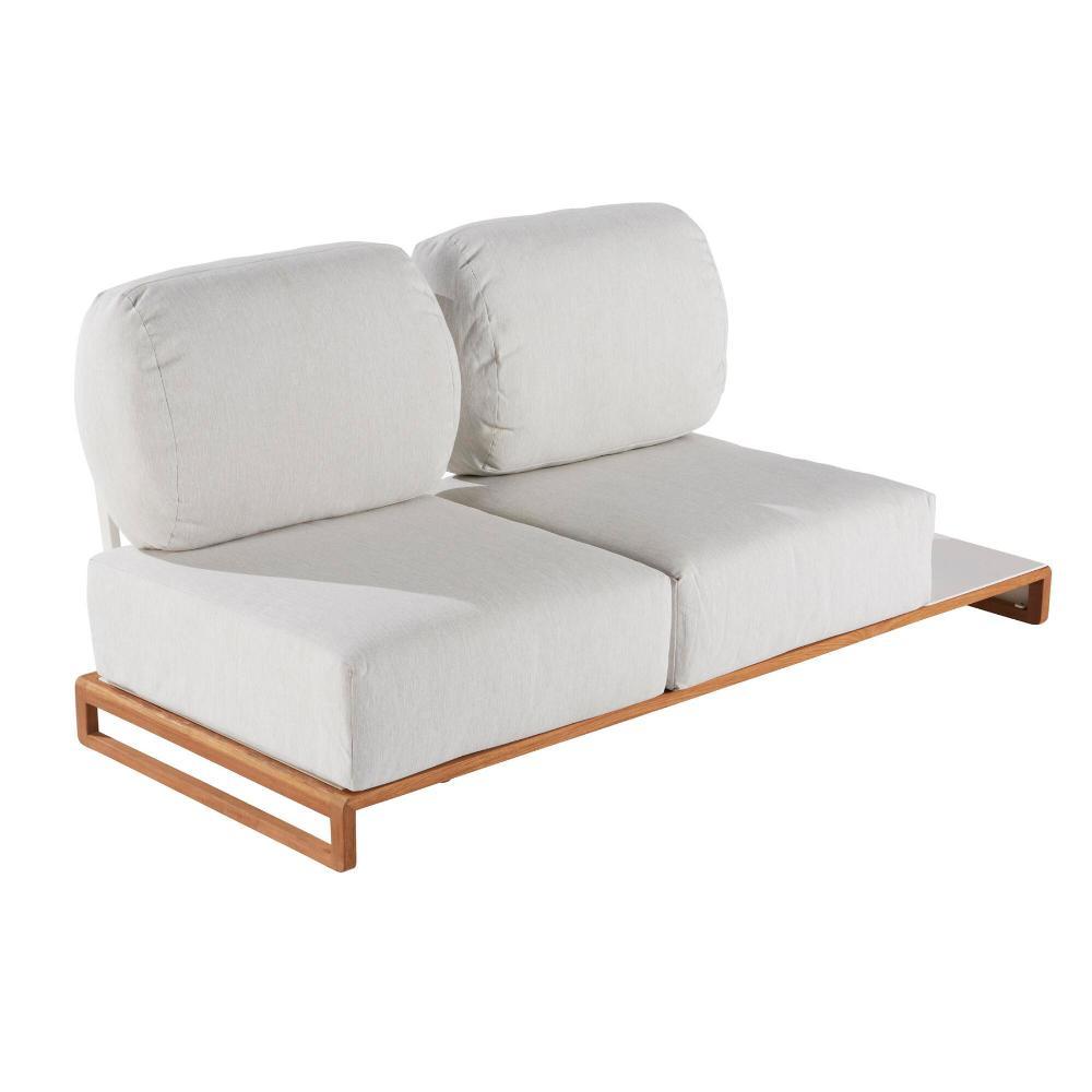 Naterial Memphis 2-Seater Sofa Right - White / Teak