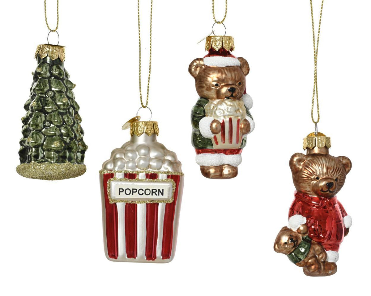 Decoris Glass Hanging Figure 7.5cm - 4 Assorted