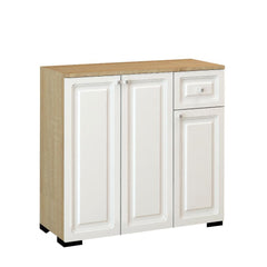 Hermes Multipurpose Cabinet 90x37x85cm - White/Beige