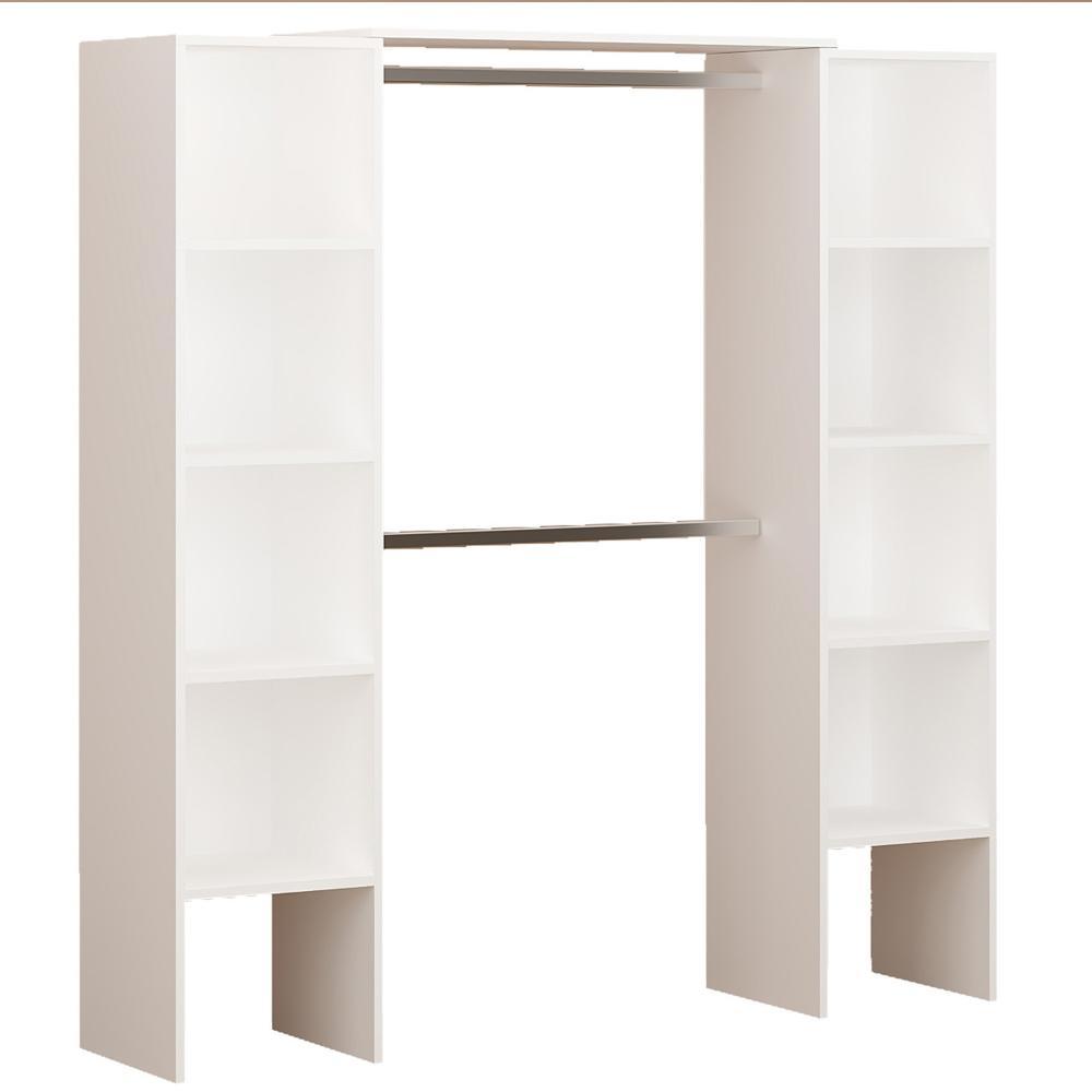 Lina Open Wardrobe with Shelves 180x40x182cm - White